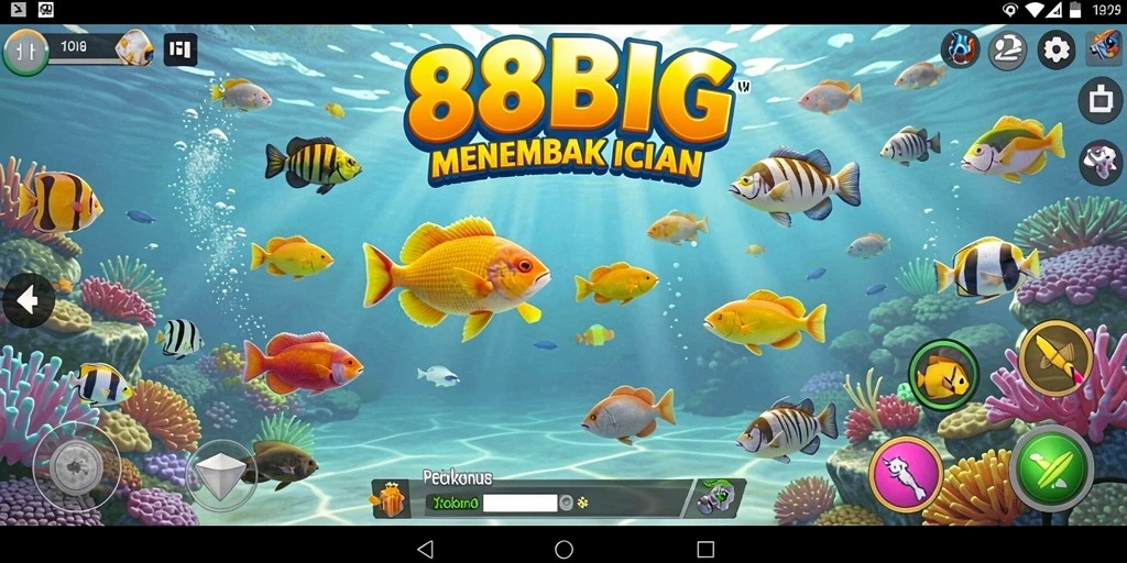 Screenshot menampilkan aksi seru menembak ikan di 88BIG.