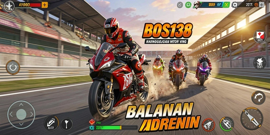 Gameplay mendebarkan dari BOS138 dalam balapan motor.