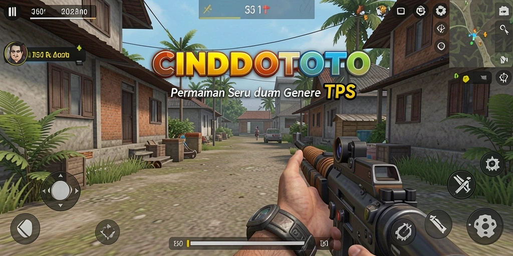 Screenshot utama CINDOTOTO menunjukkan aksi pertempuran seru dalam TPS.