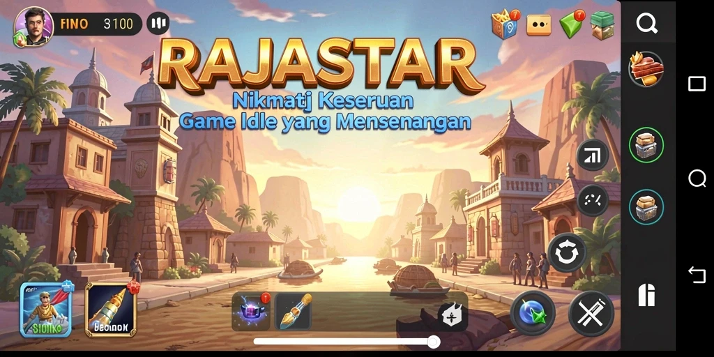 Tampilan gameplay RAJASTAR yang mengasyikkan dan menyenangkan.