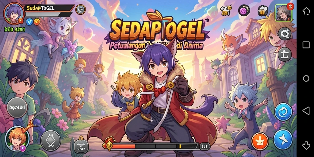 Tampilan gameplay seru di SEDAPTOGEL dengan karakter Anime.