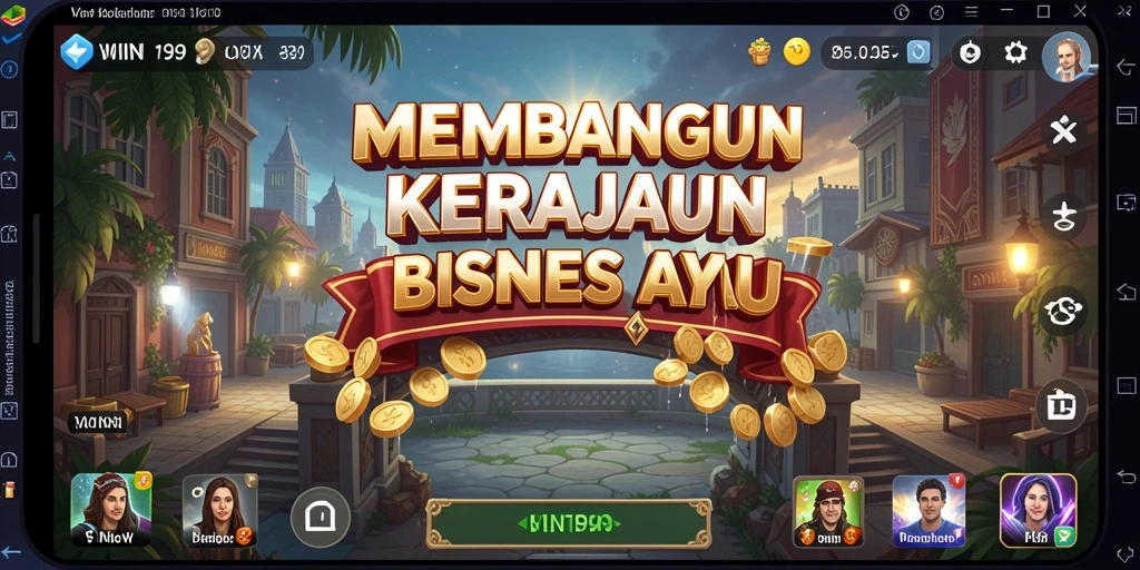 Screenshot gameplay WIN199 yang menunjukkan pembangunan perusahaan Tycoon.