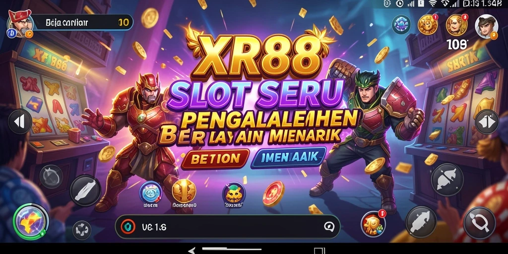 Screenshot gameplay XR88 menunjukkan aksi slot yang mendebarkan dan grafis berwarna-warni.